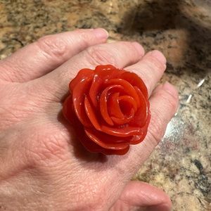 Kenneth Jay Lane enamel rose 🌹 ring size 8